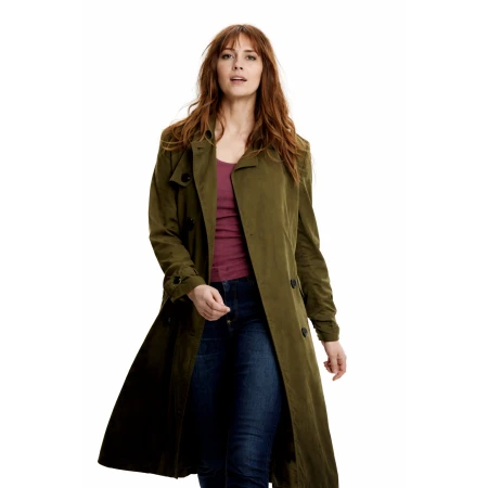 Teresa Palmer Addition 2026 Olive Green Trench Coat | Amrica Suits